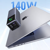 Baterie externa Ugreen PB722 (35525B), Fast Charging, Digital Display, 25000mAh, USB, 2x Type-C, 200W, QC, PD, 5V/3A, Gri