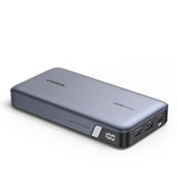Baterie externa Ugreen PB205 (90597A), Fast Charge, Digital Display, 25000mAh, USB, 2x Type-C, PD3.0, 145W, 5V/3A, Gri Spatial