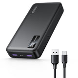 Baterie externa Ugreen PB312 (25683), Fast Charging, Digital Display, 20000mAh, 2x USB, 2x Type-C, PD3.0, 5V/3A, Negru