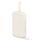 Baterie externa Ugreen PB505 (35340), Fast Charging, 20000mAh, USB, USB-C, Built-in Type-C Cable, 22.5W, 5V/3A, Bej
