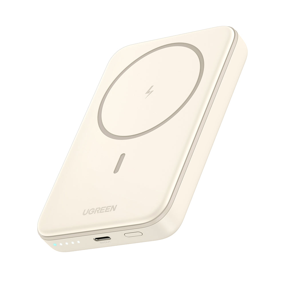 Baterie externa Ugreen Wireless PB561 (25208), MagSafe, Fast Charging, 10000mAh, Type-C, PD20W, 5V/3A, Bej
