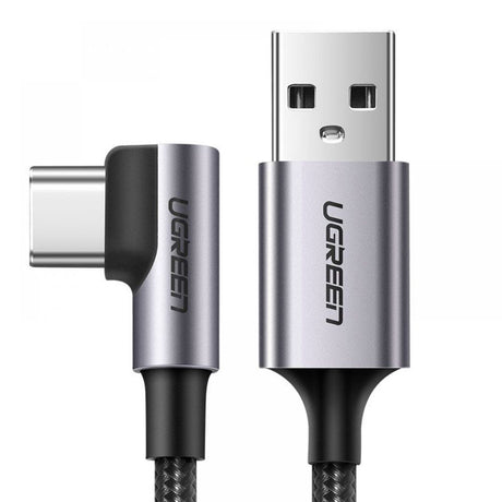 Cablu Ugreen Right Angle US284 (50942), USB-C, 18W 3A, 2m, Gri
