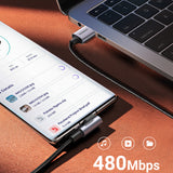Cablu Ugreen Right Angle US284 (50942), USB-C, 18W 3A, 2m, Gri
