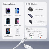 Cablu Ugreen US171 (10493), for iPhone, iPad, Fast Charge, USB-C to Lightning, 3A, 480Mbps, MFI Certified, 1m, Alb