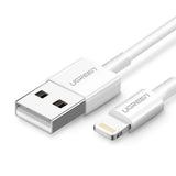 Cablu Ugreen US155 (20728), for iPhone, iPad, iPod, USB to Lightning, 5V/2.4A, 480Mbps, MFi Ceritified, 1m, Alb
