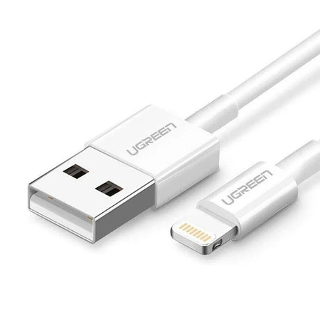 Cablu Ugreen US155 (20728), for iPhone, iPad, iPod, USB to Lightning, 5V/2.4A, 480Mbps, MFi Ceritified, 1m, Alb