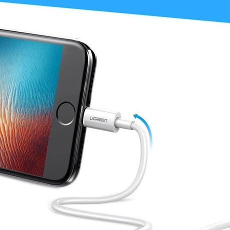 Cablu Ugreen US155 (20728), for iPhone, iPad, iPod, USB to Lightning, 5V/2.4A, 480Mbps, MFi Ceritified, 1m, Alb