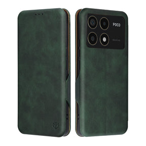 Husa de protectie Techsuit Safe Wallet Plus compatibil cu Xiaomi Poco F6 Pro, Verde