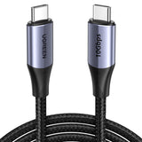 Cablu Ugreen US355 (80150), Type-C, Fast Charging, 100W, 5A, 4K, 10Gbps, Smart Chip, Audio-Video, Nylon, 1m, Negru