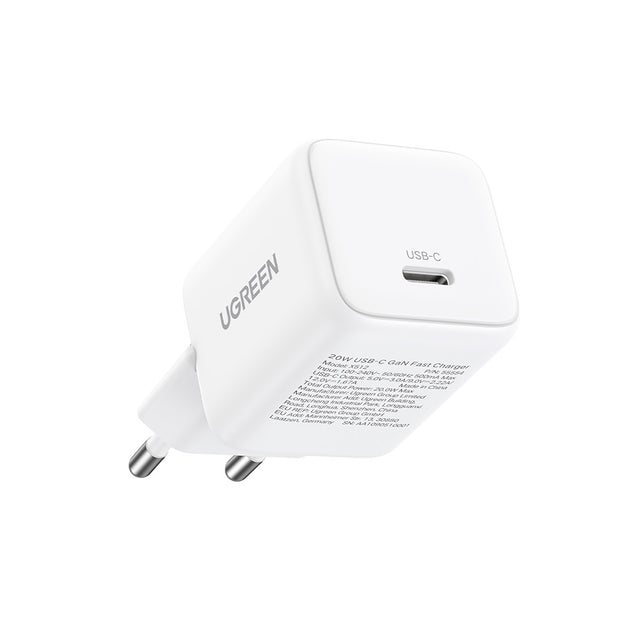 Incarcator Ugreen X512 (55554), USB-C, GaN, Fast Charging, 20W, PD3.0, QC4, 3A, Alb