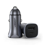 Incarcator Ugreen Car CD130 (40858), Fast Charge, Type-C, USB, 30W, 5V/3A, PD3.0, Negru