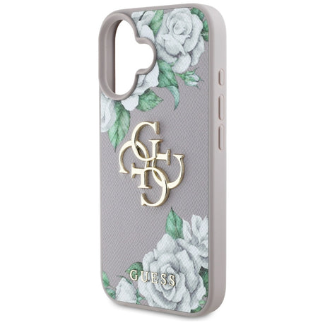 Husa de protectie Guess Hardcase 4G Grained Roses Big Logo (GUHCP16SPGROP4MU) compatibil cu iPhone 16, Mov