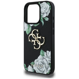 Husa de protectie Guess Hardcase 4G Grained Roses Big Logo (GUHCP16XPGROP4MK) compatibil cu iPhone 16 Pro Max, Negru