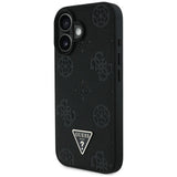 Husa de protectie Guess Peony Grained Hot Stamp Triangle MagSafe (GUHMP16SPGBTMK) compatibil cu iPhone 16, Negru