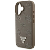 Husa de protectie Guess Peony Grained Hot Stamp Triangle MagSafe (GUHMP16SPGBTMW) compatibil cu iPhone 16, Maro