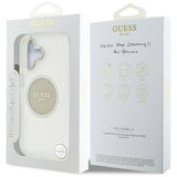 Husa de protectie Guess IML Metal Colored Circle MagSafe (GUHMP16SHTDRCEDG) compatibil cu iPhone 16, Gri