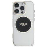 Husa de protectie Guess IML Metal Colored Circle MagSafe (GUHMP16LHTDRCEDK) compatibil cu iPhone 16 Pro, Negru