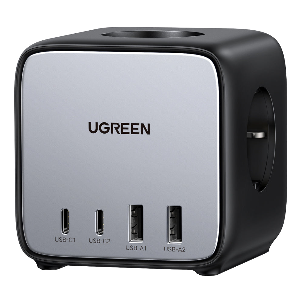Incarcator Ugreen DigiNest Cube 7in1 CD268 (60113), GaN, Fast Charge, 2x USB-C, 2x USB, 3x AC, 2990W, 13A, PD65W, Negru