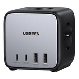 Incarcator Ugreen DigiNest Cube 7in1 CD268 (60113), GaN, Fast Charge, 2x USB-C, 2x USB, 3x AC, 2990W, 13A, PD65W, Negru
