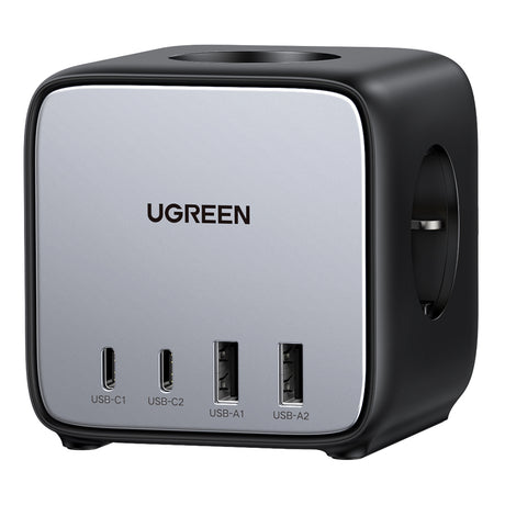Incarcator Ugreen DigiNest Cube 7in1 CD268 (60113), GaN, Fast Charge, 2x USB-C, 2x USB, 3x AC, 2990W, 13A, PD65W, Negru