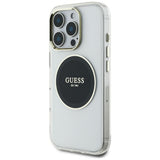 Husa de protectie Guess IML Metal Colored Circle MagSafe (GUHMP16XHTDRCEDK) compatibil cu iPhone 16 Pro Max, Negru