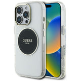 Husa de protectie Guess IML Metal Colored Circle MagSafe (GUHMP16XHTDRCEDK) compatibil cu iPhone 16 Pro Max, Negru