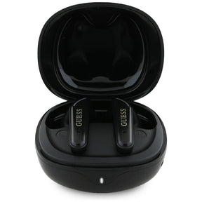 Casti Guess Flat Classic Logo Electroplated (GUTWST7FCEEK), Bluetooth 5.4, TWS, Microphone, 300mAh, Negru