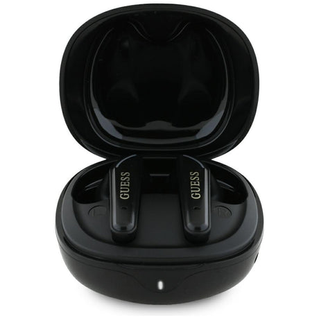 Casti Guess Flat Classic Logo Electroplated (GUTWST7FCEEK), Bluetooth 5.4, TWS, Microphone, 300mAh, Negru