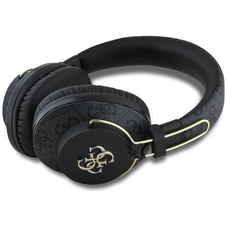 Casti Guess Wireless 4G Metal Logo (GUBHS72P4FC4MK), Bluetooth 5.3, ENC, USB-C, Eco-Leather, On-ear, 300mAh, Negru