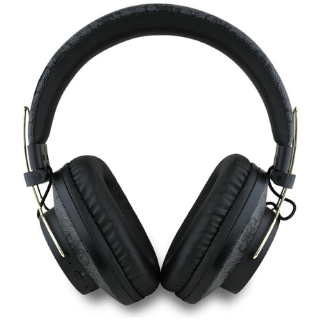 Casti Guess Wireless 4G Metal Logo (GUBHS72P4FC4MK), Bluetooth 5.3, ENC, USB-C, Eco-Leather, On-ear, 300mAh, Negru