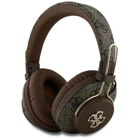 Casti Guess Wireless 4G Metal Logo (GUBHS72P4FC4MW), Bluetooth 5.3, ENC, USB-C, Eco-Leather, On-ear, 300mAh, Maro