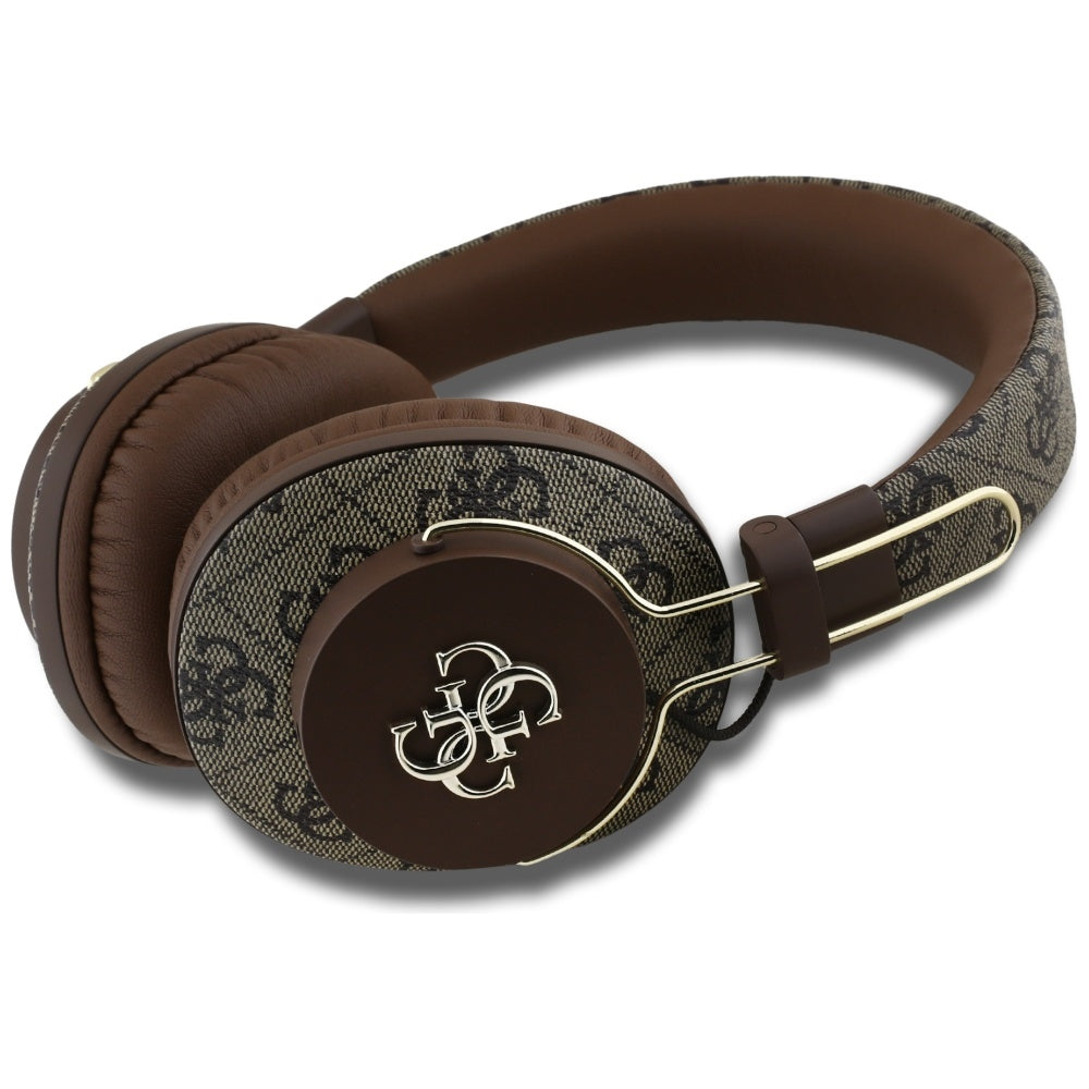 Casti Guess Wireless 4G Metal Logo (GUBHS72P4FC4MW), Bluetooth 5.3, ENC, USB-C, Eco-Leather, On-ear, 300mAh, Maro