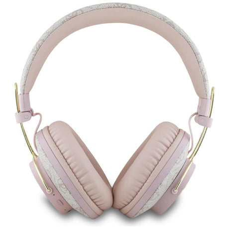 Casti Guess Wireless 4G Metal Logo (GUBHS72P4FC4MP), Bluetooth 5.3, ENC, USB-C, Eco-Leather, On-ear, 300mAh, Roz