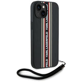 Husa de protectie Karl Lagerfeld Saffiano Athleisure Stripes Cord (KLHCP15SPAMSCNSR) compatibil cu iPhone 15, Rosu