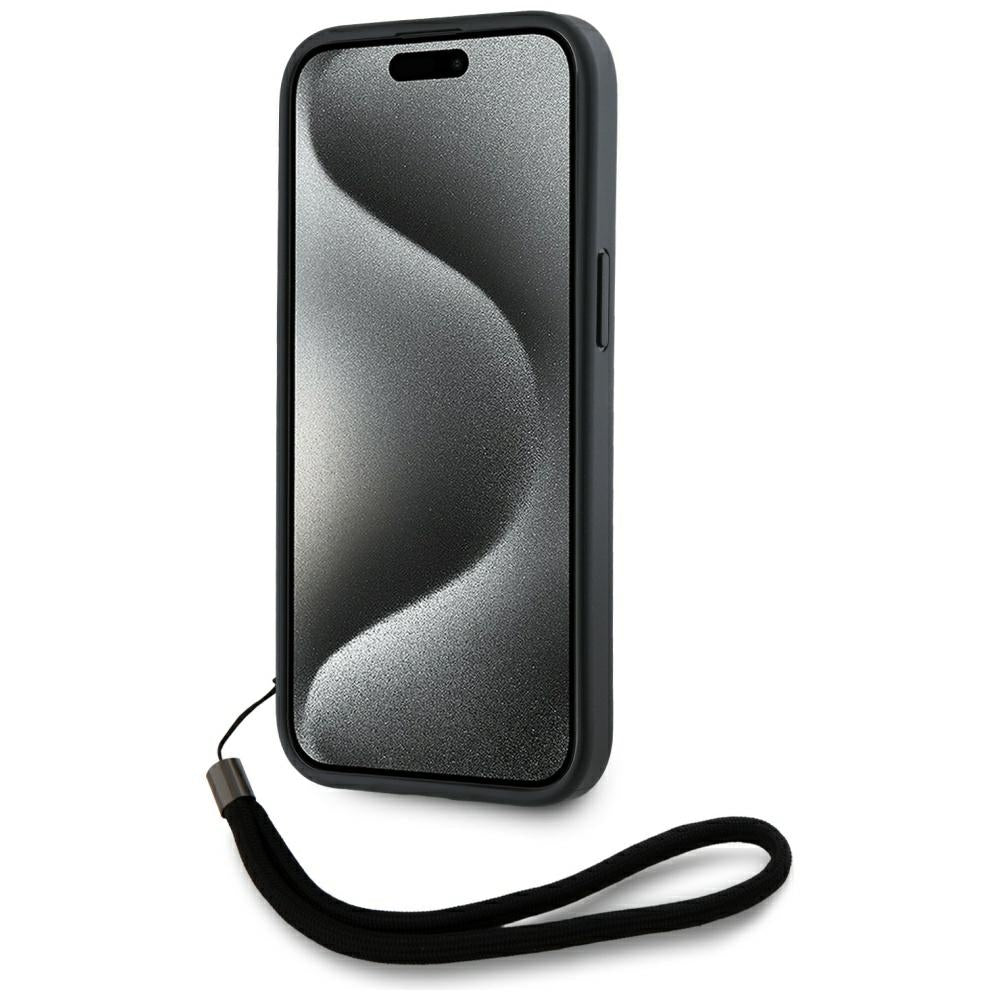 Husa de protectie Karl Lagerfeld Saffiano Athleisure Stripes Cord (KLHCP15SPAMSCNSP) compatibil cu iPhone 15, Roz