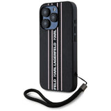 Husa de protectie Karl Lagerfeld Saffiano Athleisure Stripes Cord (KLHCP15LPAMSCNSP) compatibil cu iPhone 15 Pro, Roz