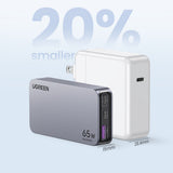 Incarcator Ugreen Nexode Pro X753 (25356), GaN, Fast Charging, Ultra-Slim, USB, 2x Type-C, 65W, 3A, PD3.0, QC4.0+, Gri