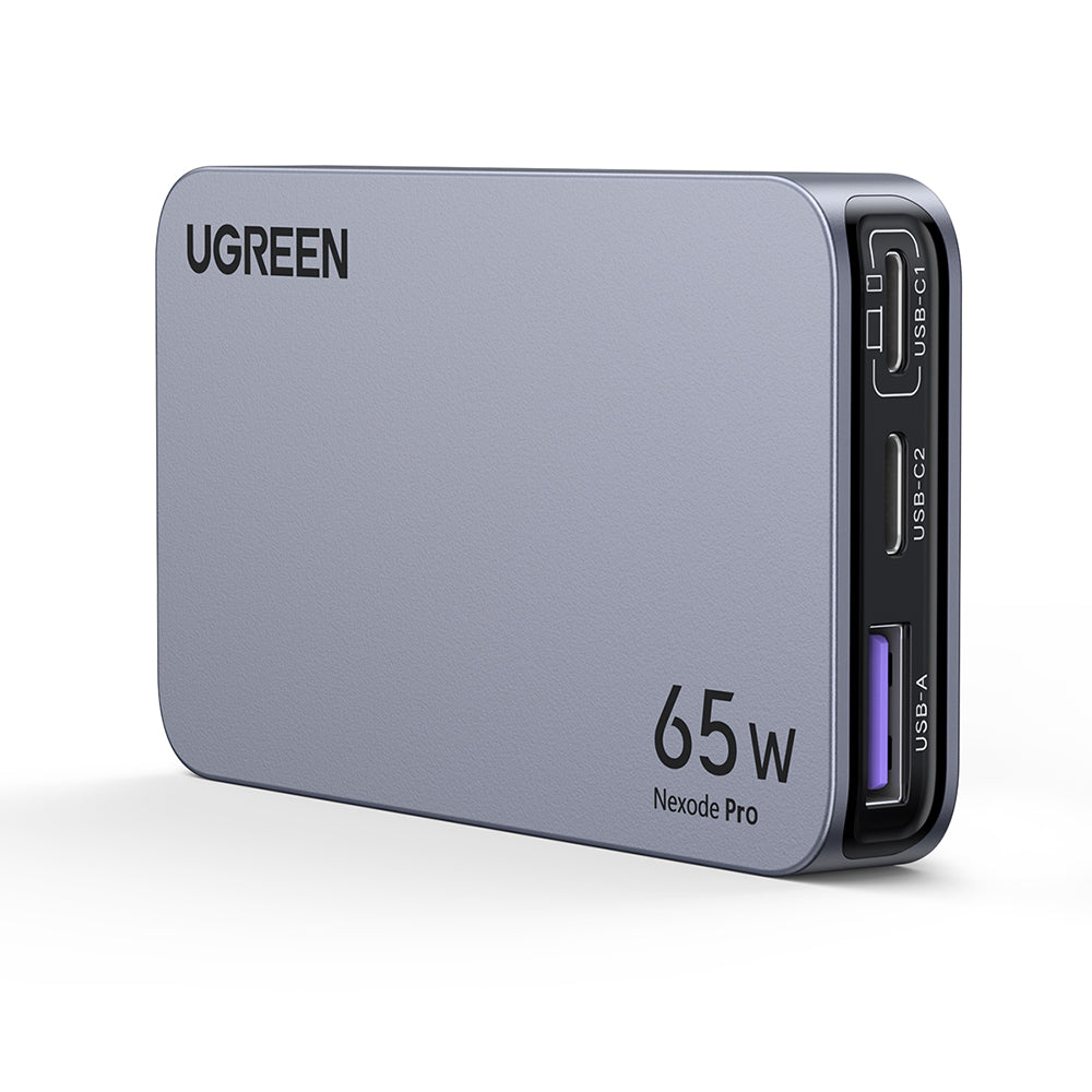 Incarcator Ugreen Nexode Pro X753 (25356), GaN, Fast Charging, Ultra-Slim, USB, 2x Type-C, 65W, 3A, PD3.0, QC4.0+, Gri