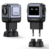 Incarcator Ugreen (25685B), USB / 2x Type-C, 65W, LED Display, Negru