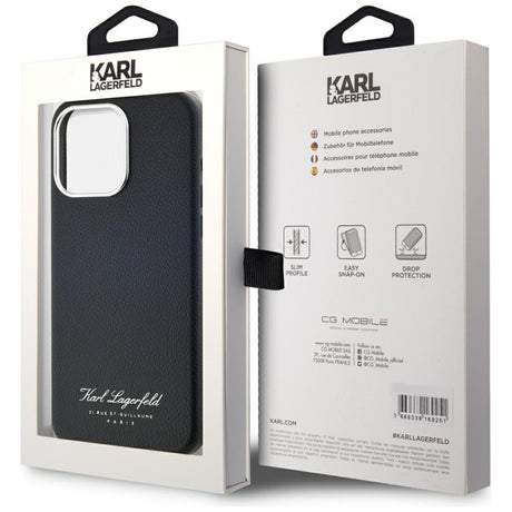 Husa de protectie Karl Lagerfeld Hardcase Leather (KLHCP15LPGWCMKHK) compatibil cu iPhone 15 Pro, Hotel RSG
