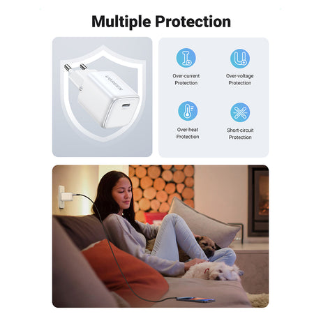 Incarcator Ugreen Nexode CD319 (15326), Fast Charging, GaN, USB-C, 30W, 3A, QC4.0, PD3.0, Alb