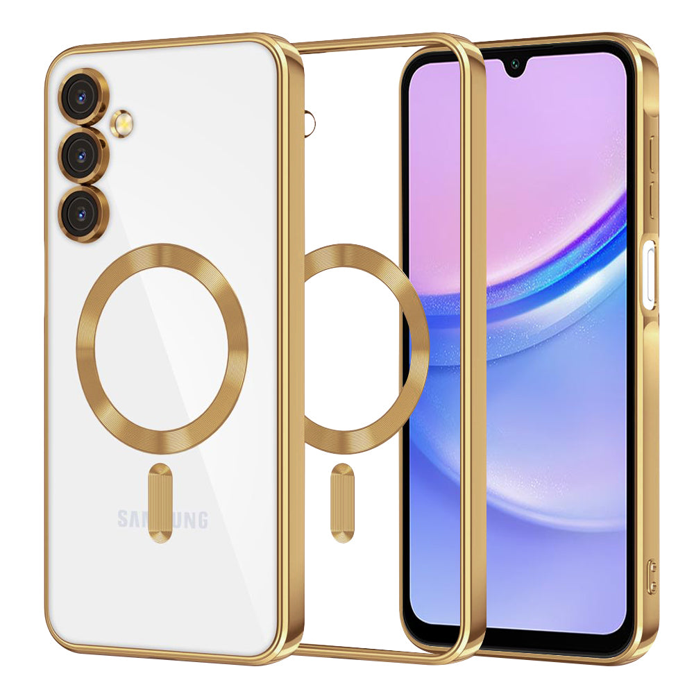 Husa de protectie Techsuit Luxury Crystal MagSafe compatibil cu Samsung Galaxy A15 4G / A15 5G, Auriu