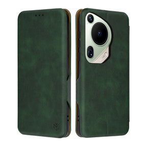 Husa de protectie Techsuit Safe Wallet Plus compatibil cu Huawei Pura 70 Ultra, Verde