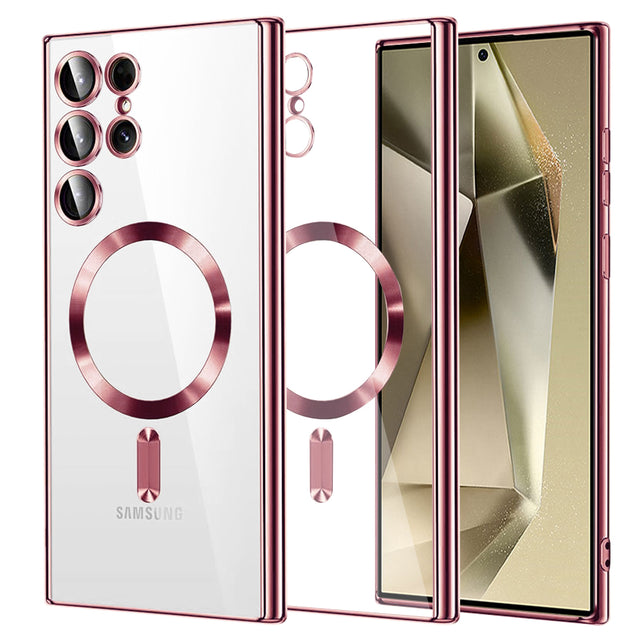 Techsuit Luxury Crystal MagSafe rózsaszín tok Samsung Galaxy S24 Ultra készülékhez