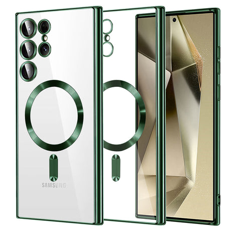 Husa de protectie Techsuit Luxury Crystal MagSafe compatibil cu Samsung Galaxy S24 Ultra, Deep Green