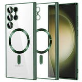 Husa de protectie Techsuit Luxury Crystal MagSafe compatibil cu Samsung Galaxy S23 Ultra, Verde inchis