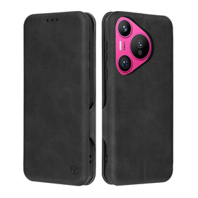 Husa de protectie Techsuit Safe Wallet Plus compatibil cu Huawei Pura 70, Negru