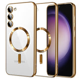 Husa de protectie Techsuit Luxury Crystal MagSafe compatibil cu Samsung Galaxy S23, Auriu