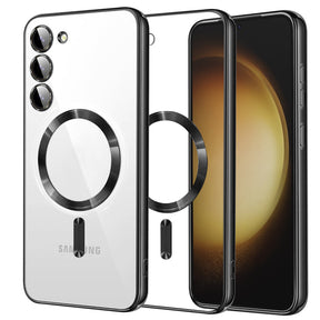 Husă Techsuit Luxury Crystal MagSafe neagră pentru Samsung Galaxy S23 Plus