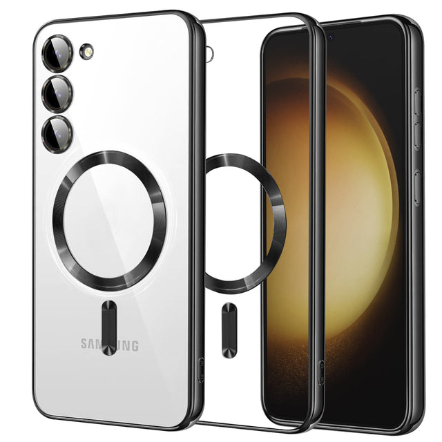 Husă Techsuit Luxury Crystal MagSafe neagră pentru Samsung Galaxy S23 Plus